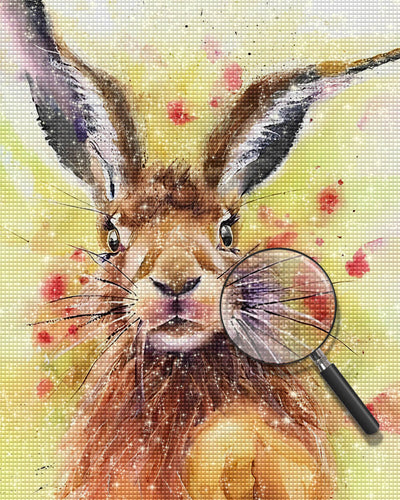 Rabbit in Watercolor Style Diamond Painting