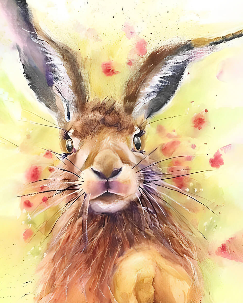 Rabbit in Watercolor Style Diamond Painting
