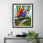 Red and Blue Parrots Diamond Painting