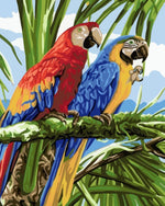 Red and Blue Parrots Diamond Painting