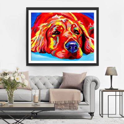 Red Dog Diamond Painting