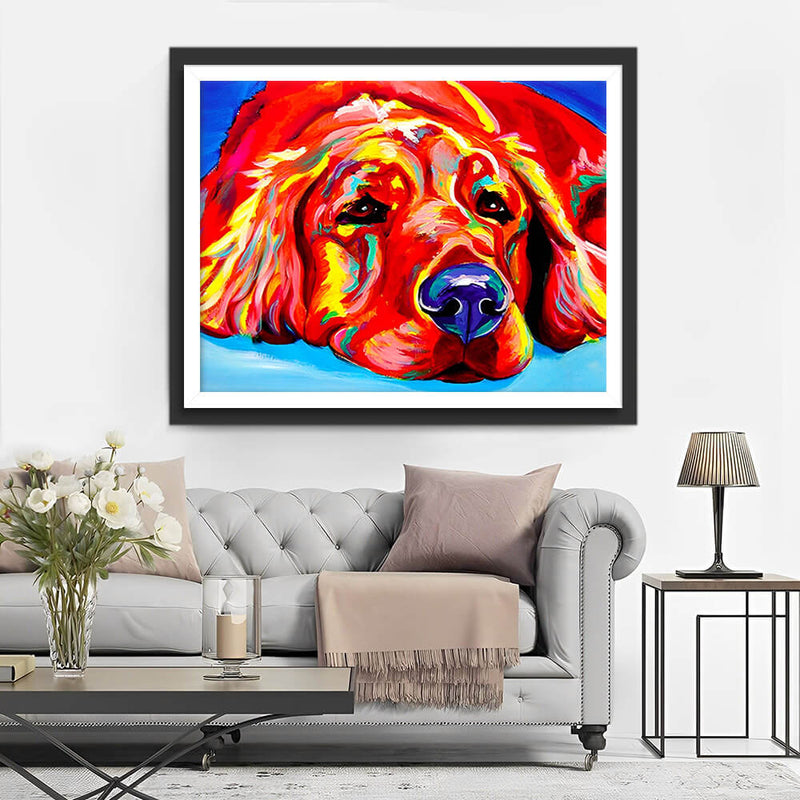 Red Dog Diamond Painting