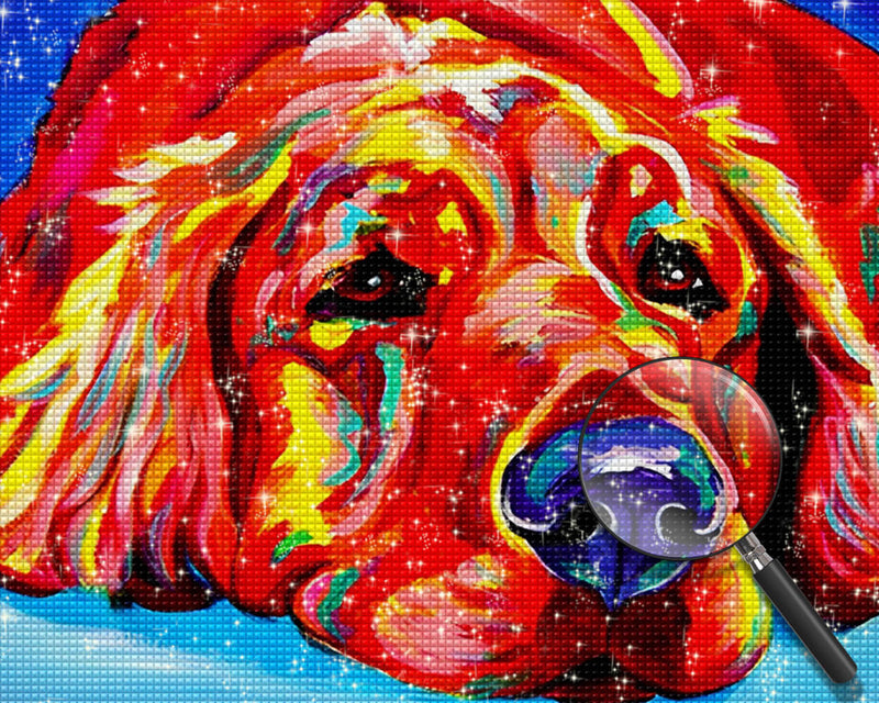 Red Dog Diamond Painting