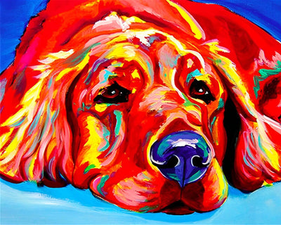 Red Dog Diamond Painting