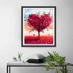 Red Heart Shaped Tree Diamond Painting