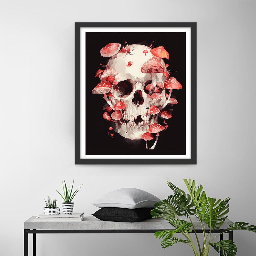 Red Mushrooms on the Skull Diamond Painting