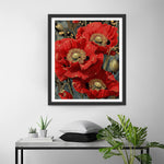 Red Poppy with Golden Stamens Diamond Painting