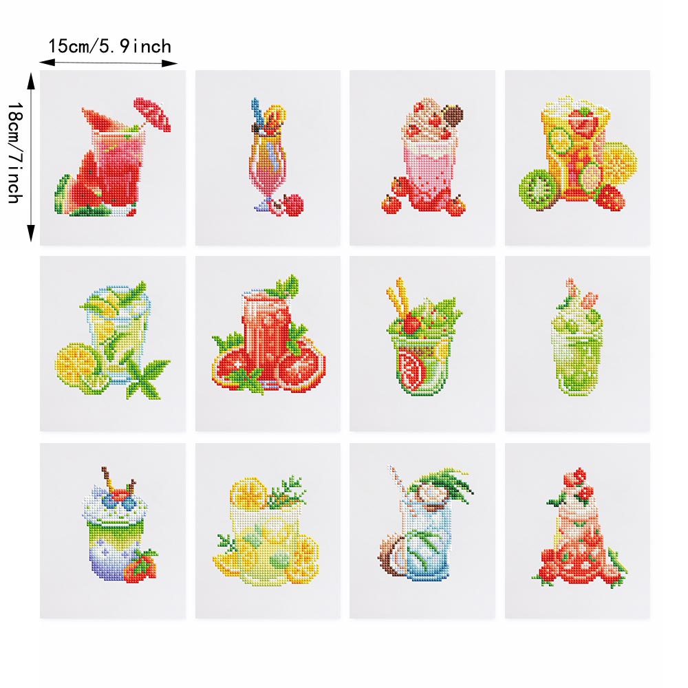 Refreshing Summer Juice 12Pcs - Mini Diamond Painting Kit