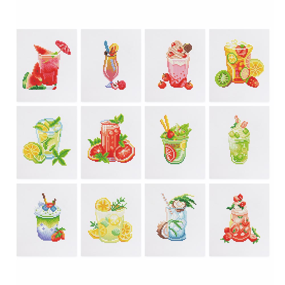 Refreshing Summer Juice 12Pcs - Mini Diamond Painting Kit