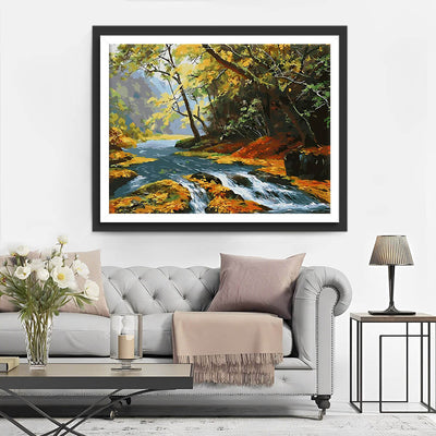 River in the Forest Diamond Painting