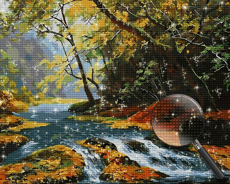 River in the Forest Diamond Painting