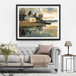 Riverside Village Scenery Diamond Painting