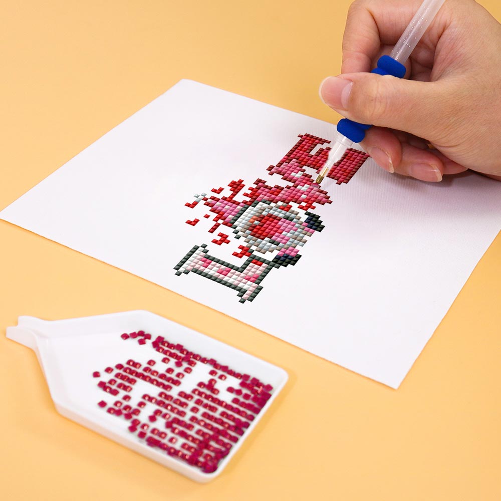 Romantic Red Valentine's Day 12Pcs - Mini Diamond Painting Kit