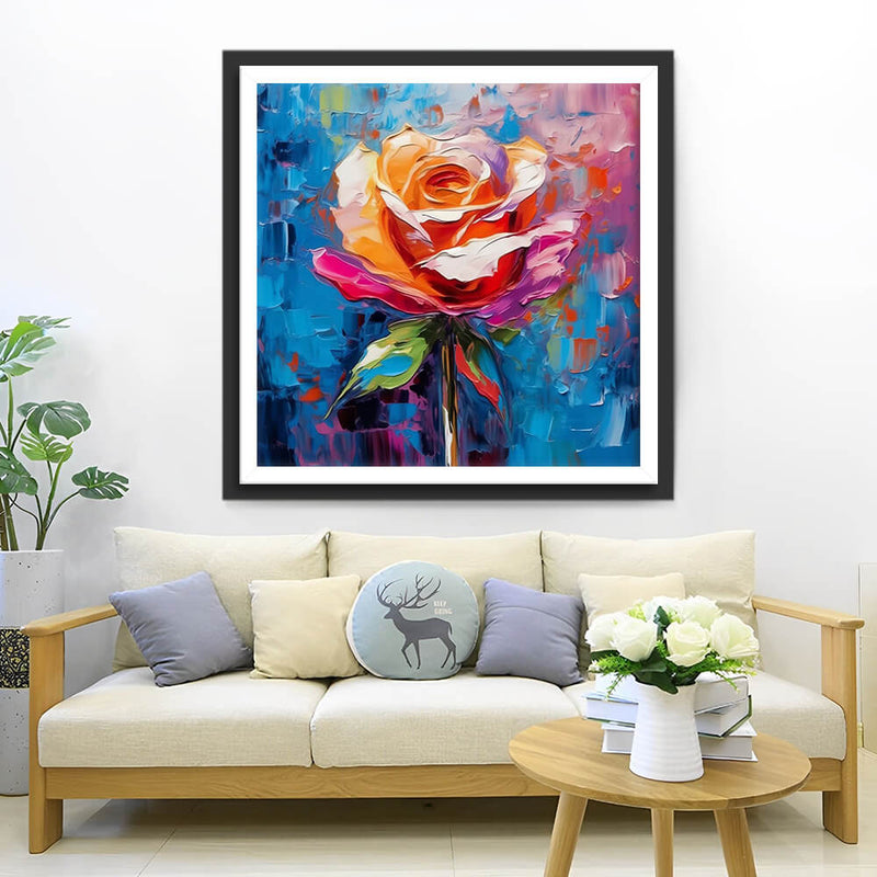 Rose in Oil Painting Style Diamond Painting