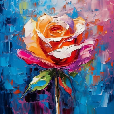 Rose in Oil Painting Style Diamond Painting