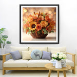 Roses, Lilies, and Sunflowers in the Basket Diamond Painting