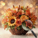 Roses, Lilies, and Sunflowers in the Basket Diamond Painting