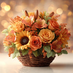 Roses, Lilies, and Sunflowers in the Basket Diamond Painting