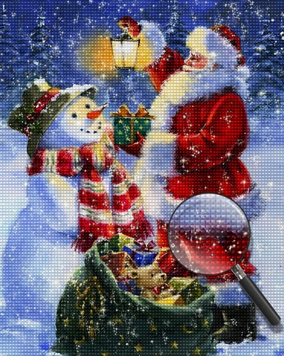 Santa Claus and Snowman Diamond Painting