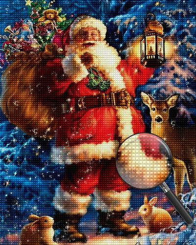 Santa Claus, Bunny and Elk Diamond Painting