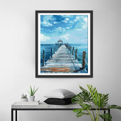 Scaffolding Bridge by the Sea Diamond Painting