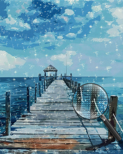 Scaffolding Bridge by the Sea Diamond Painting