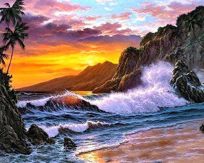Sea and Mountains Diamond Painting