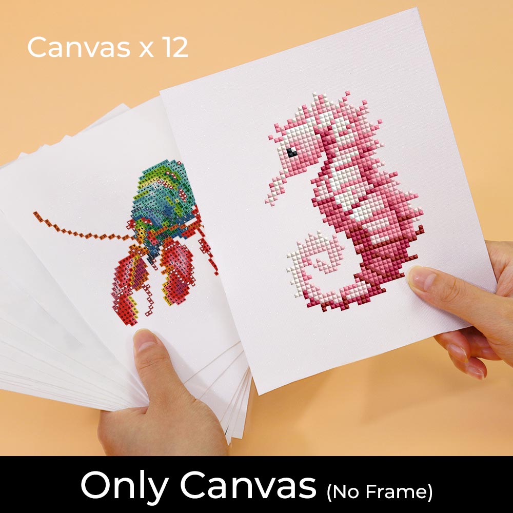 Sea Animals 12Pcs - Mini Diamond Painting Kit