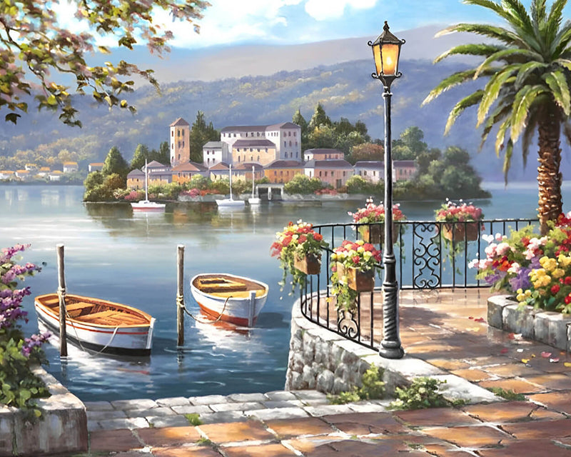 Sea Boats in Spring Diamond Painting