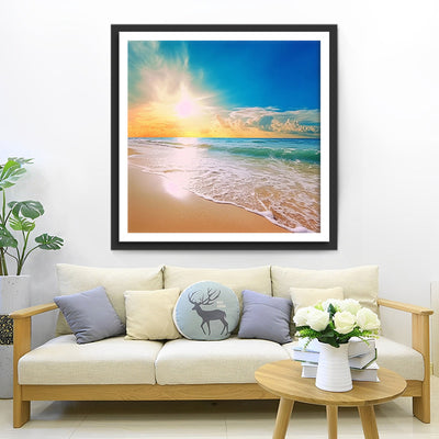 Sea Water and Beach under the Sun Diamond Painting