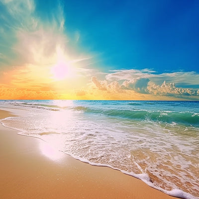 Sea Water and Beach under the Sun Diamond Painting