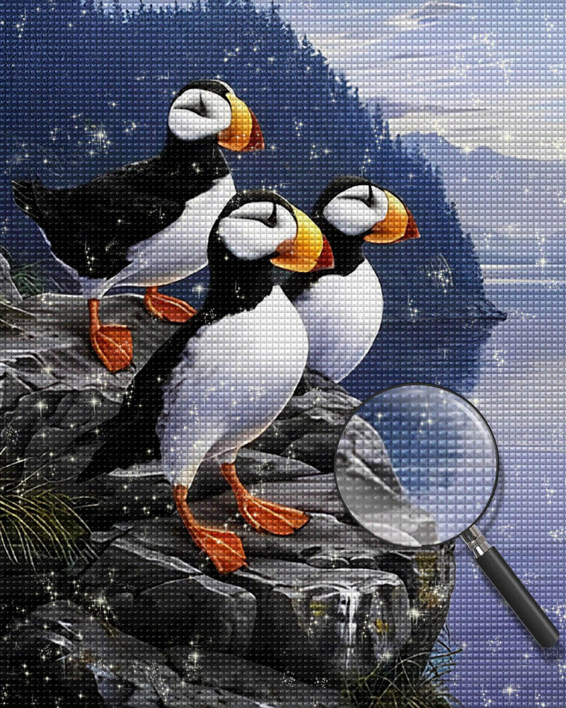 Seagulls on the Rocks Diamond Painting