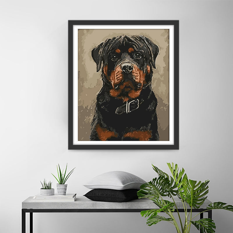 Serious Rottweiler Diamond Painting
