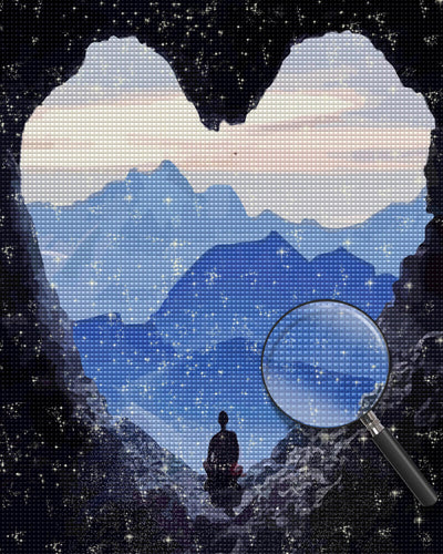 Sitting in the Heart Shaped Cave Diamond Painting