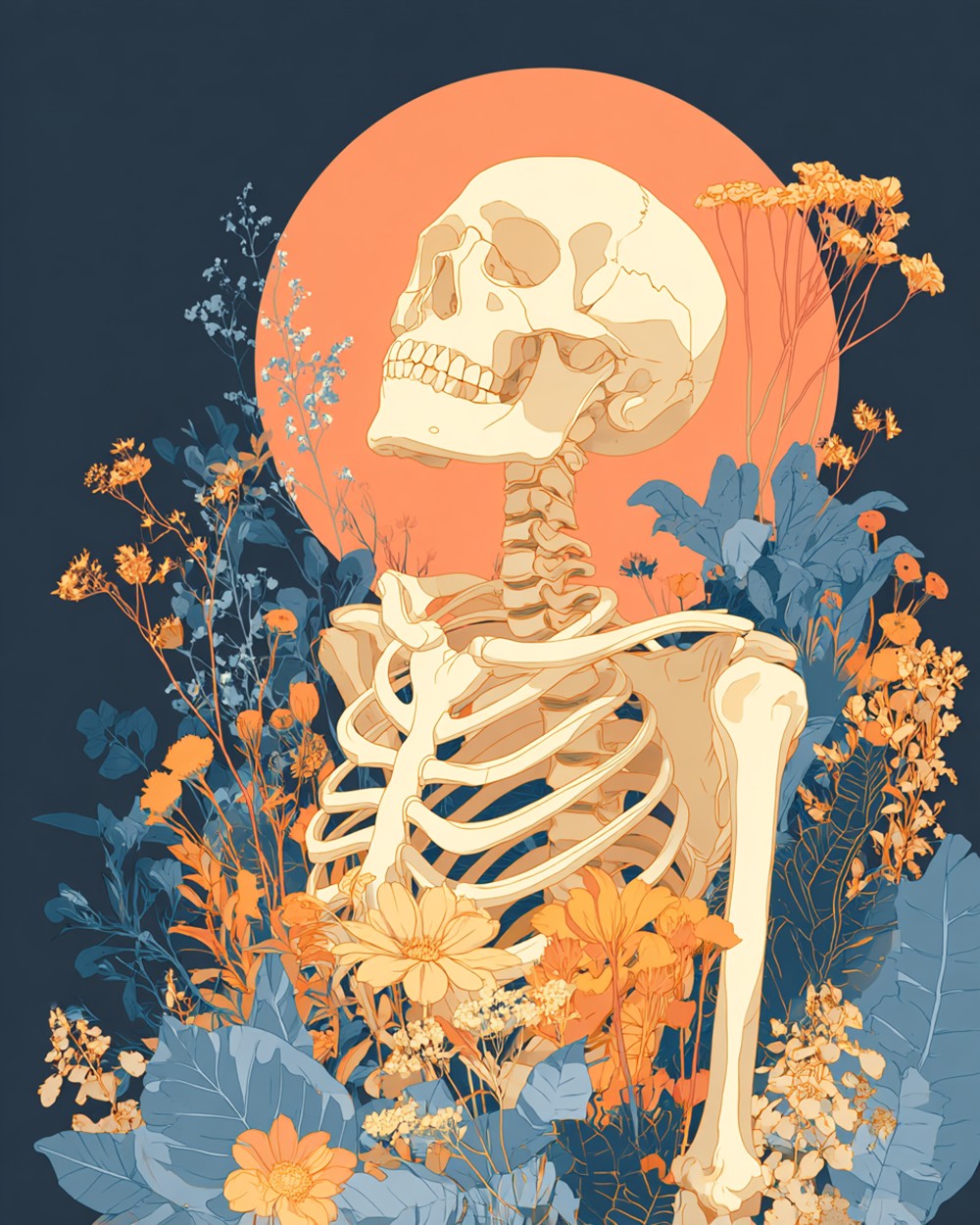 Skull and Full Moon Diamond Painting