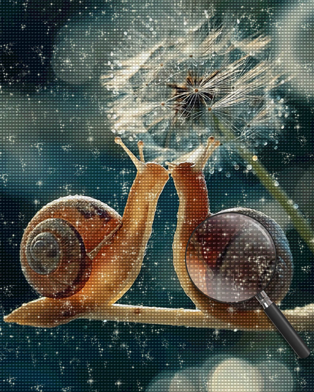 Snail Couple and Dandelion Diamond Painting