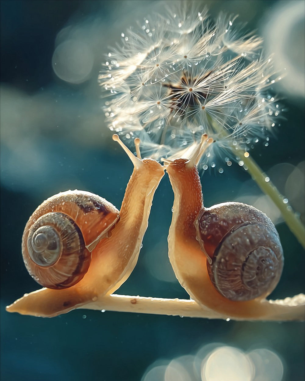 Snail Couple and Dandelion Diamond Painting