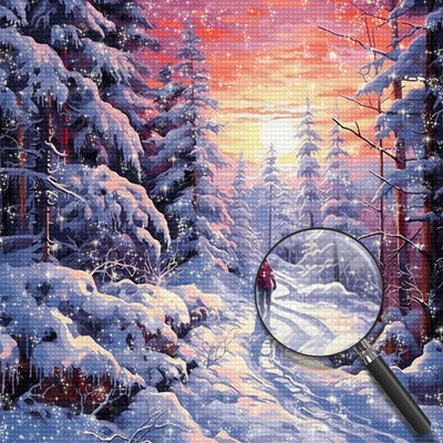 Snow-Covered Forest Diamond Painting