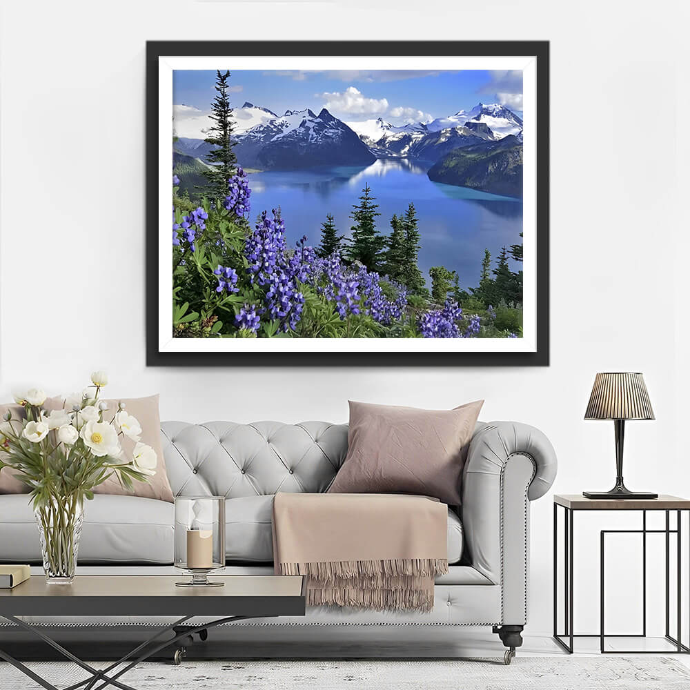 Snowy Mountain and Lake Diamond Painting