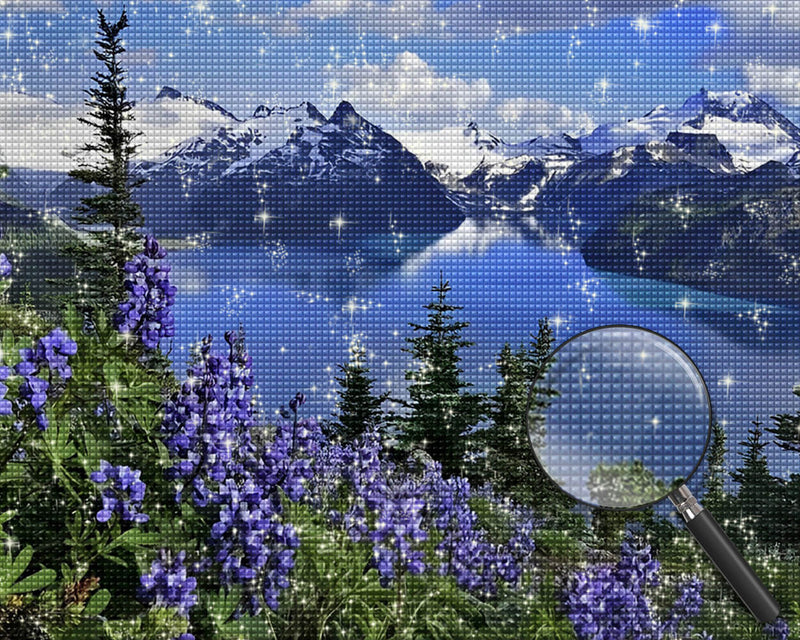Snowy Mountain and Lake Diamond Painting