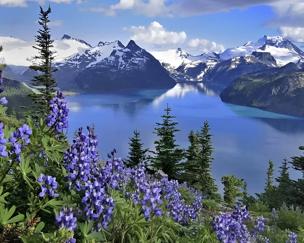 Snowy Mountain and Lake Diamond Painting