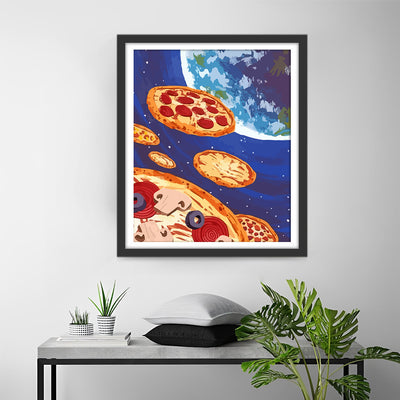 Space Earth Pizza Diamond Painting