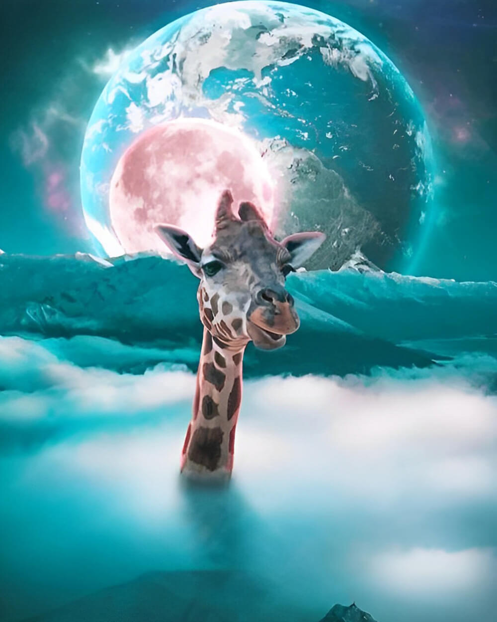 Space Giraffe Diamond Painting