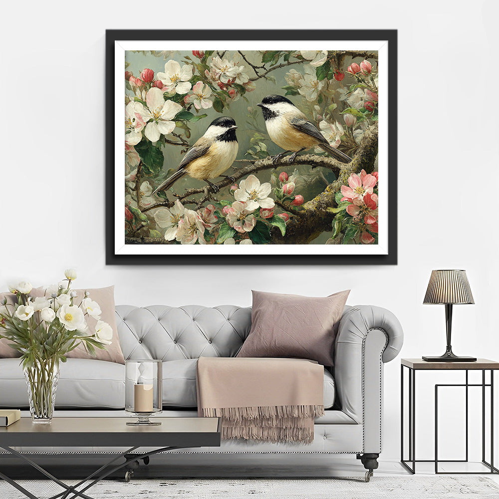Sparrows on the Magnolia Tree Diamond Painting