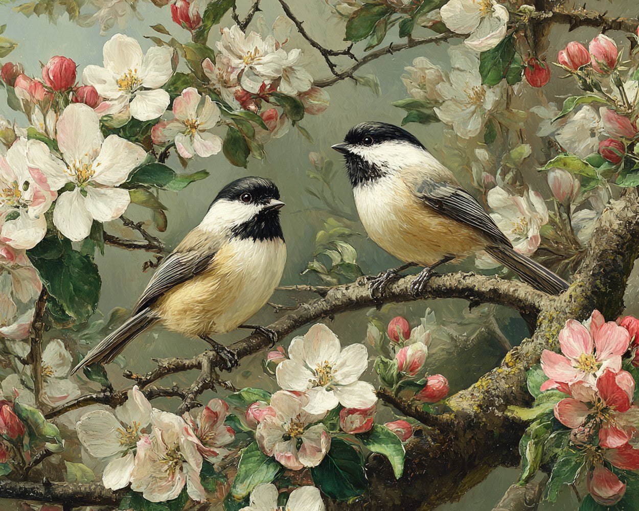 Sparrows on the Magnolia Tree Diamond Painting
