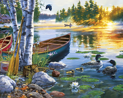Spring River and Ducks Diamond Painting