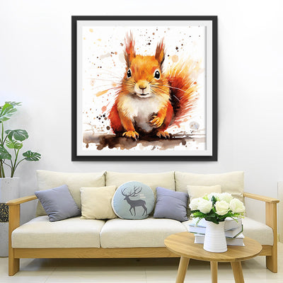 Squirrel Sitting on a Branch Diamond Painting