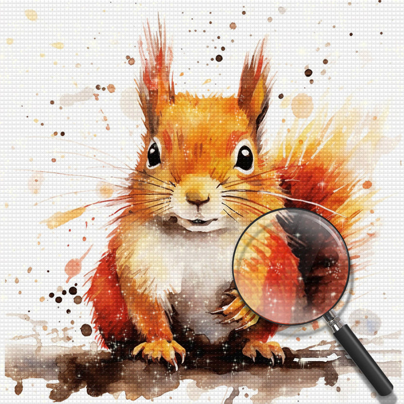 Squirrel Sitting on a Branch Diamond Painting
