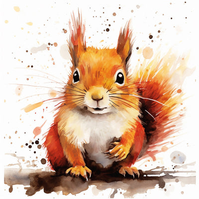 Squirrel Sitting on a Branch Diamond Painting