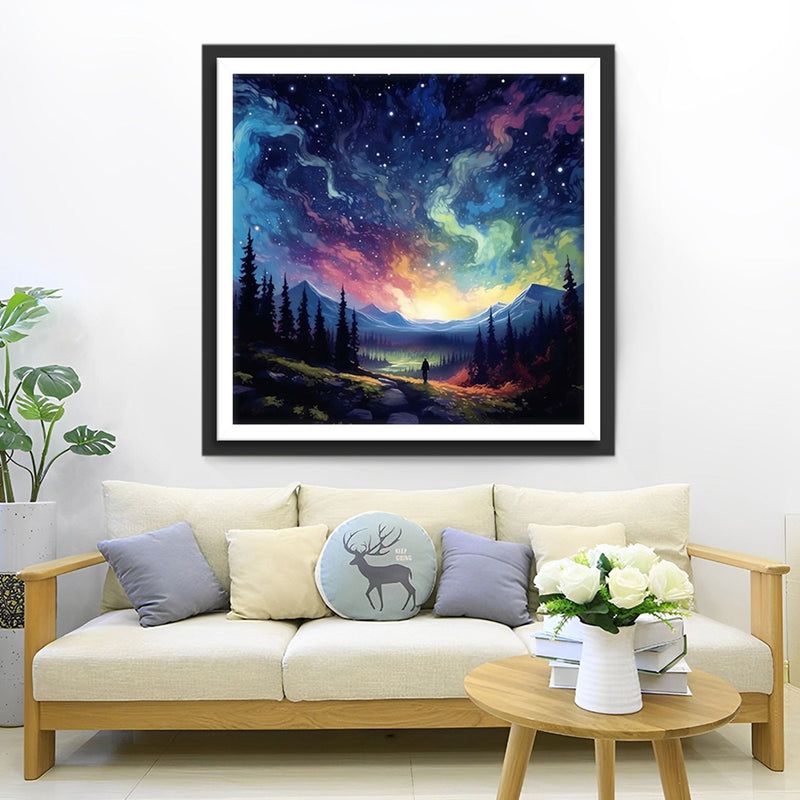 Starry Sky with Aurora Diamond Painting